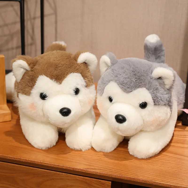 3040CM Cute Husky Dog Plush Toy Stuffed Animal Soft Kawaii Lying Brown Pet Puppy Pillow Doll Toys for Xmas Gift C250925