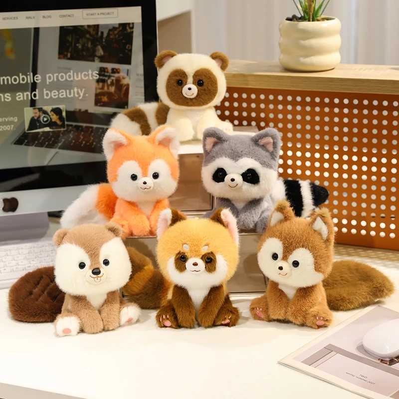 Cute Sitting Animals Red Panda Fox Sloth Cat Soft Plush Dolls Stuffed Capybara Pig Plushie Baby Toys Gifts For Children C250925