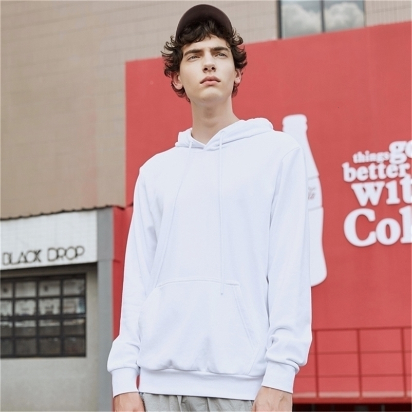 Metersbonwe Spring Ne Multicolor comfort Hoodiesmen Plus Knit Solid color Hooded Sweatshirt 201127