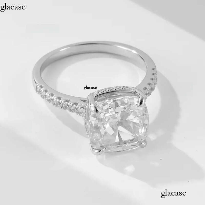 Sterling Dia Zircon Ring Set for Women Gold Plated Geometric Stone Wedding Sier Rings