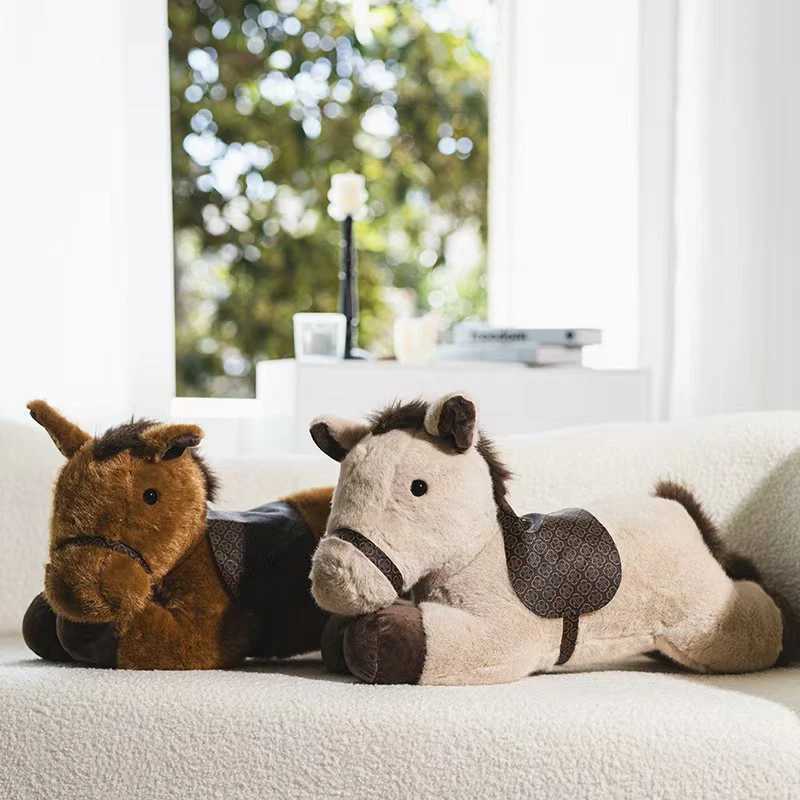 Lying Posture Style Horse Plush Toy Stuffed Animal Horse Toy Home Decor Favor Farm Props Sofa Backrest Floor Flat C250925