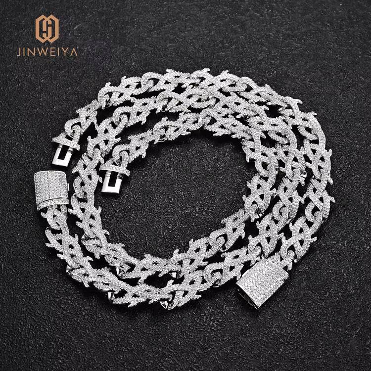 JWY Customized Trend Mens 14 mm Gold Plated Cuban Chain New Style Hip Hop Jewelry Set Brass Copper Link Chains Necklace