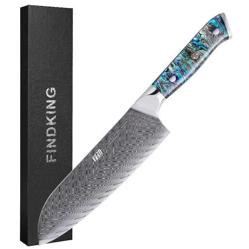 Kitchen knives FINDKING Gorgeous Series 67 Layers Damascus Steel 7 inch Santoku Knife Abalone Shell Handle Japanese Kitchen Chef Knife F250925