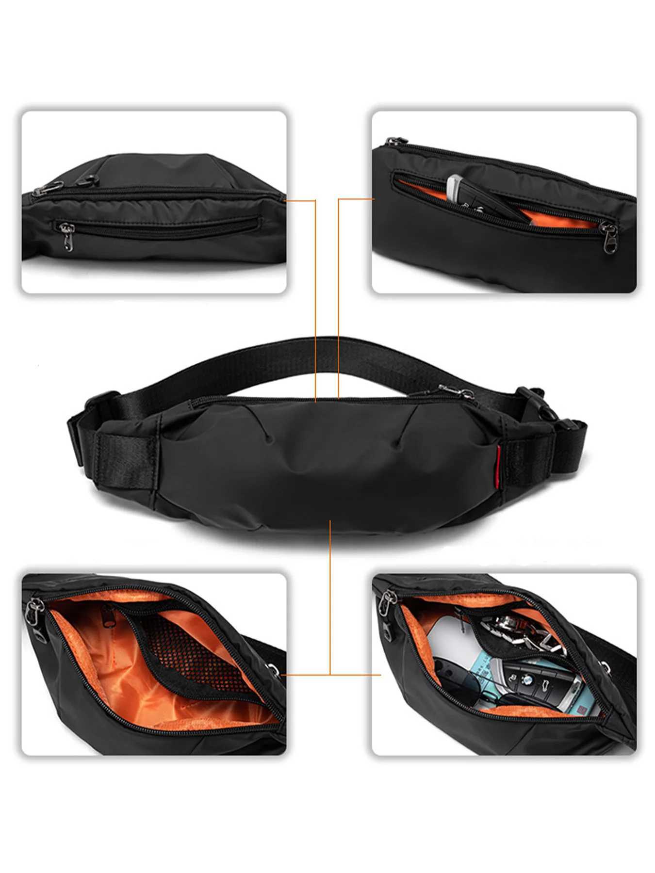 Men Fanny Pack Teenager Outdoor Sports Running Cycling Waist Bag Pack Male Fashion Shoulder Belt Bag Travel Phone Pouch Bags Z250918
