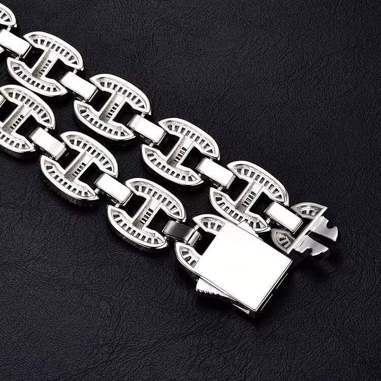 Customized Trendized Full Iced Out Mens Bling Hiphop Cadena Jewelry Rhinestones Diamond Cuban Link Chain