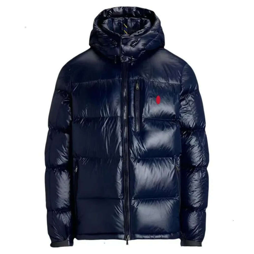 Ralf Luren Glossy Puffer Jacekt Mens Luxury Down Coat Thickening Warm Detachable Hood Parka Windbreaker Embroidery Pony Doudoune Luxe Femme Polo Jackets 54E