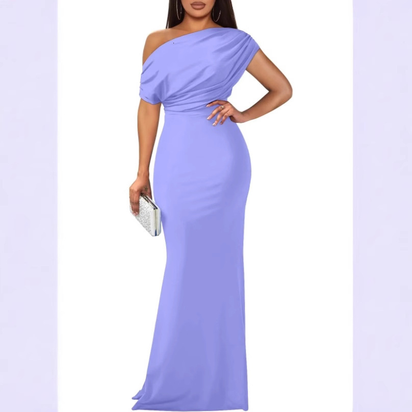 Spring French Elegant Sleeveless Off-Shoulder High-End Slim Fit Long Formal Party Dress