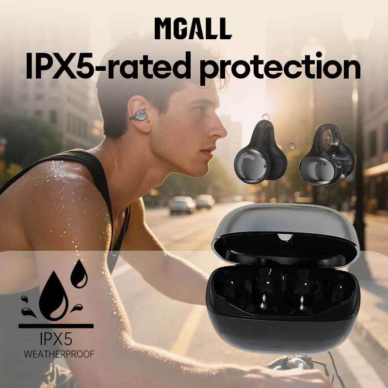 MGALL OWS Clip-On Wireless Bluetooth Earphones MG-C11 Hi-Fi Sound Quality Music Earbuds with Exquisite Diamond Ear Ornaments Fashion Headphones