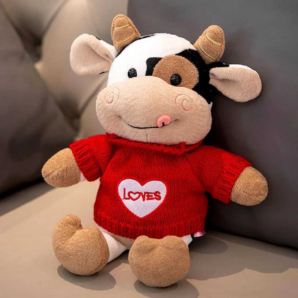 Small Cow Plush Toy 30cm Soft PP Cotton Stuffed Animal Cartoon Doll Kids Birthday Holiday Gift C250925
