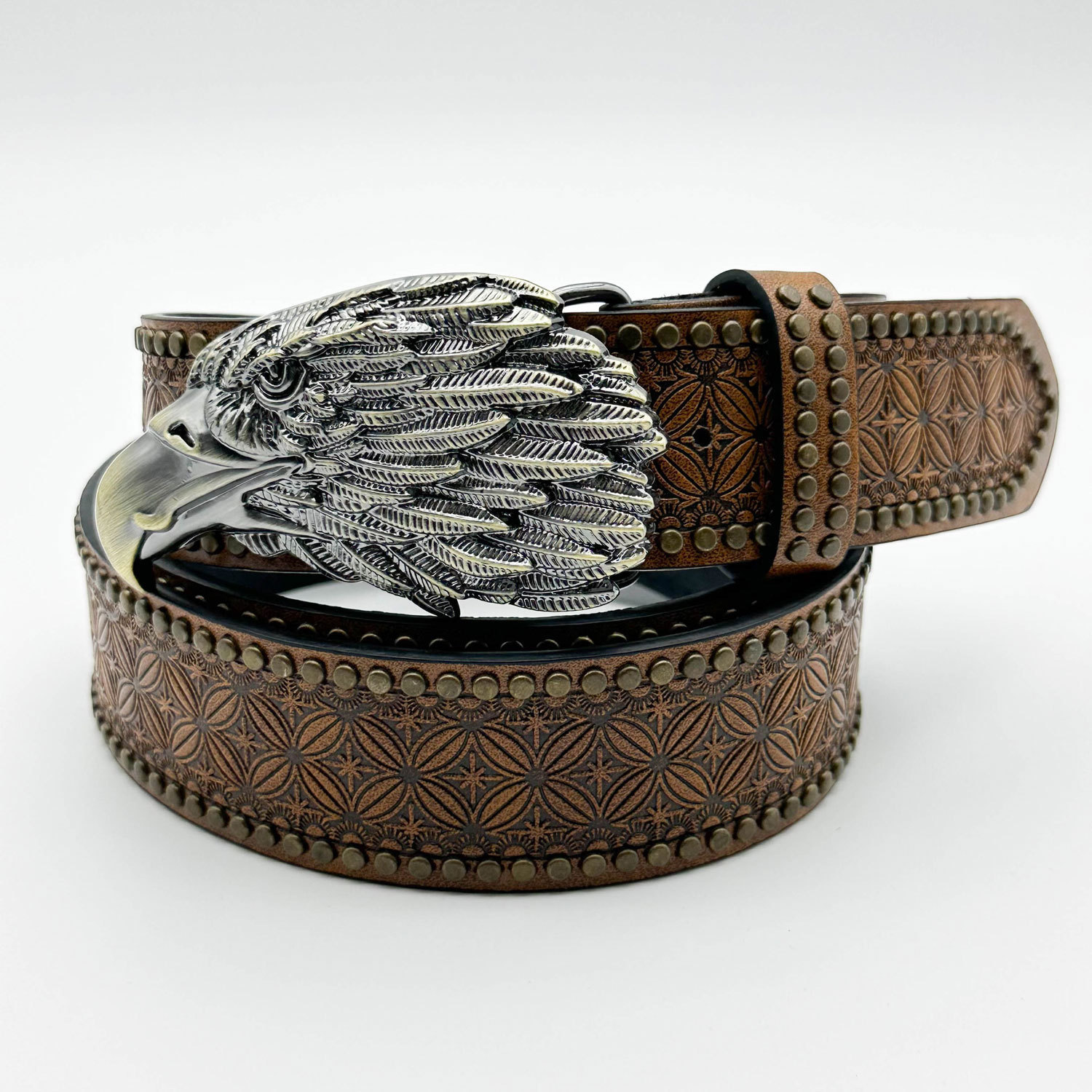 Designer Belt Eagle Buckle Belt Rivet Embossed Belts Men Women Leather Belts Luxury Belt Buckle Fashion Smooth Buckle Belt With Strap AP6988