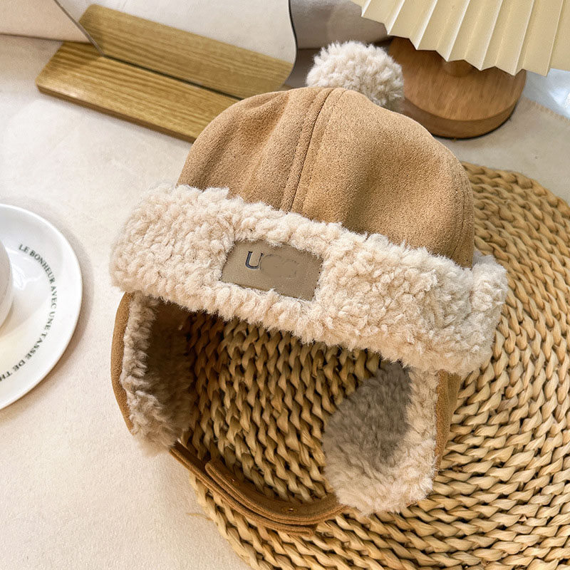 Designer Luxury Brand Autumn Winter New Arrival Kids Fleece Windproof Ear-Warmer Cold-Resistant Pull-On Beanie - Boys Girls Unisex Soft Warm Toddler Hat