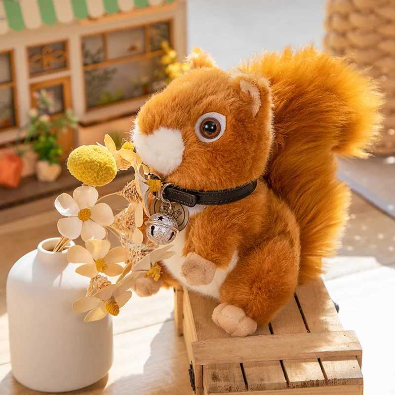 Adorbale Furry Hair Big Umbrella Tail Plush Toy Realistic Squirrel Cute Soft Stuffed Animals Doll Pillow For Girls Children Gift C250925