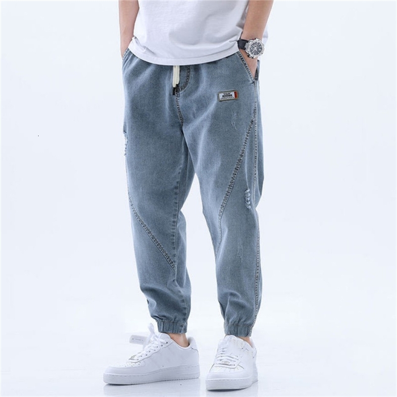Men's Jeans Arrival Fashion Jeans Men Casual Harem Pants Spring Autumn Elastic Waist Comfort Loose Trousers Male Washed Denim Pants 230308
