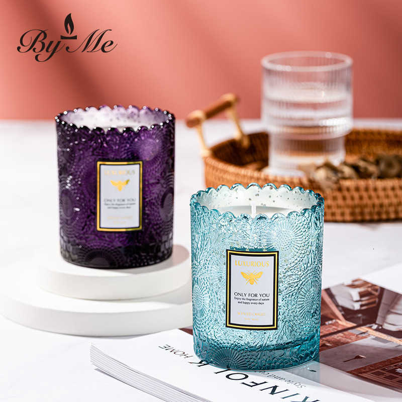 Electroplated color lace-edge relief starry sky cup scented candle with fragrance oil for bedroom non-smoking candle X250203