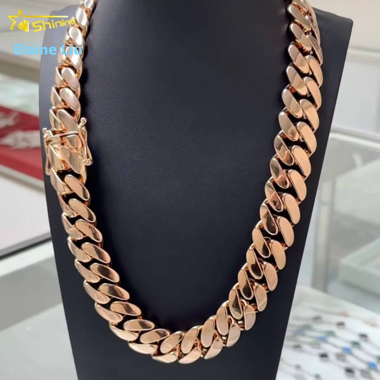 Fashion Iced Out Hip Hop Jewelry VVS Moissanite Diamond 925 Sterling Silver Miami Cuban Link Chain Necklace