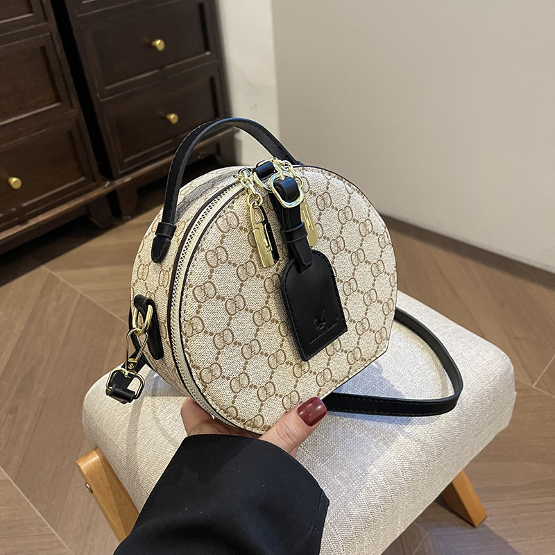 designer bag Floral Handbag New Handheld Small Round Printed Shoulder Crossbody Bag