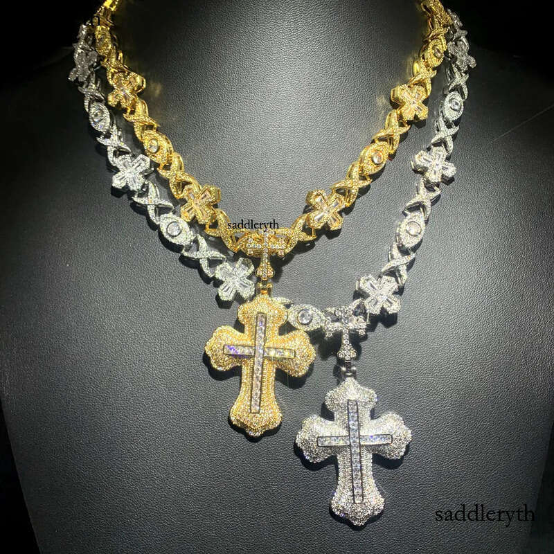 Hip Hop Pendant with Eye Cross Cuban Chain Necklace 5A Zircon Mens Jewelry
