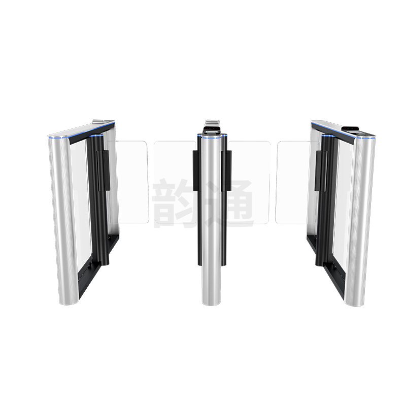 Pedestrian Access Turnstile: Spliced Swing Barrier with Anodized Aluminum Alloy, Servo Motor & Face Recognition - High-Speed Passage Gate-NO08