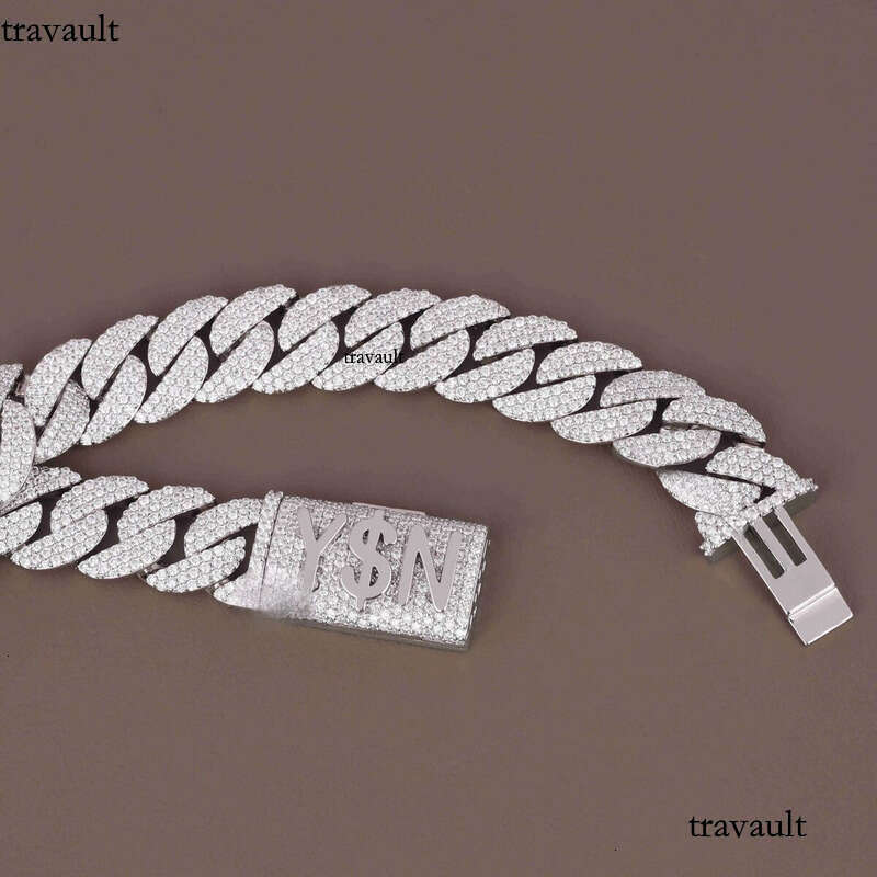 Wholesale Price 16mm Custom Lock Sterling Sier Fine Jewelry Iced Out VVS Moissanite Dia Cuban Link Chain