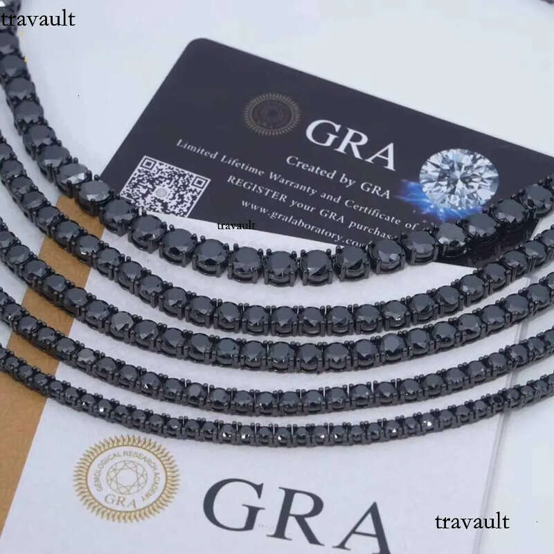 Hip Hop Jewelry Sterling Sier Fashion Necklaces 2mm 3mm 4mm 5mm 6.5mm Iced Out VVS Moissanite Tennis Chain Necklace