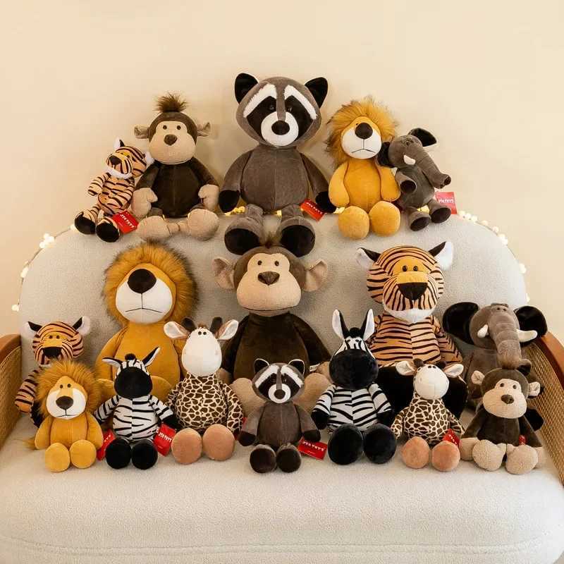 25CM Kawaii Jungle Animal Plush Toys Forest Animal Plush Dog Zebra Elephant Lion Fox Giraffe Childrens Toys Doll Birthday Gift C250925