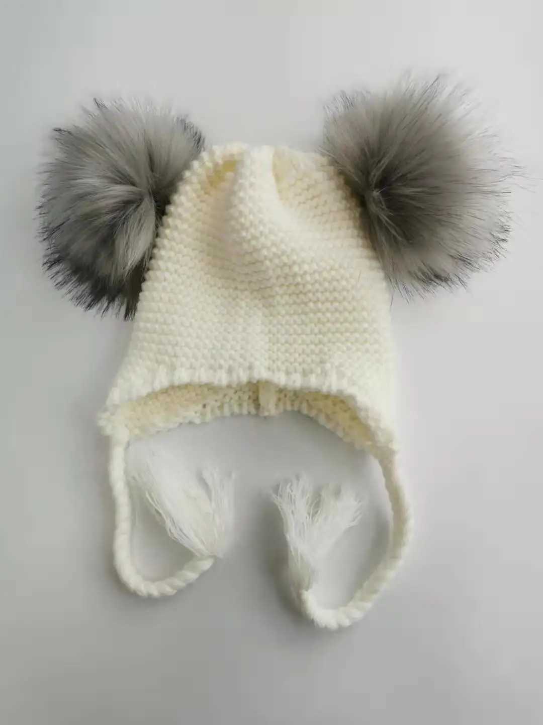 6 months3 years Baby Winter Earmuffs Earflap Hat Knitted Pompom Plush Cotton Baby Warm Hat Cute Girls Boys Winter Hat L250925M2M6