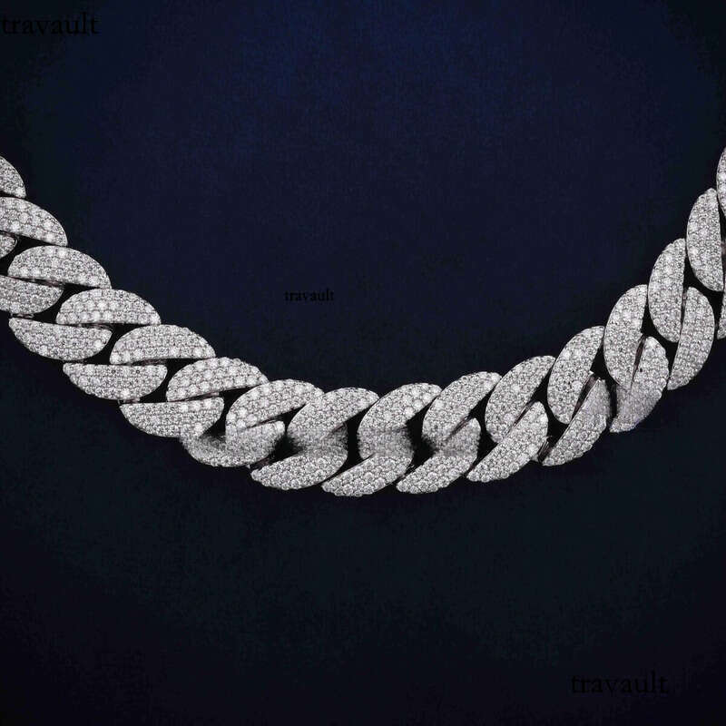 Wholesale Price 16mm Custom Lock Sterling Sier Fine Jewelry Iced Out VVS Moissanite Dia Cuban Link Chain