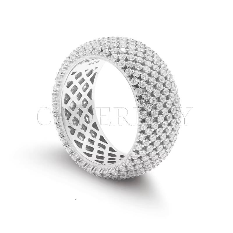 Hip Hop Jewelry 925 Sterling Silver Pave VVS Moissanite Diamond Multi Layer Iced Out Wedding Ring for Men