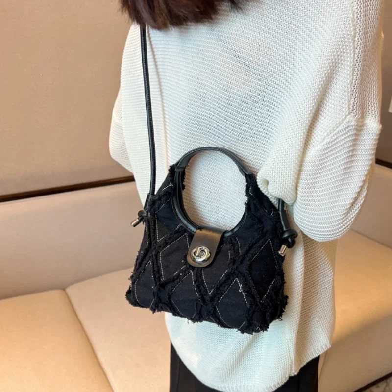 Denim Purses and Handbags for Women Clutch Bag Fashion Plaid Zipper Crossbody Small Bag New Girls Casual Shoulder Messenger Bag Z250926