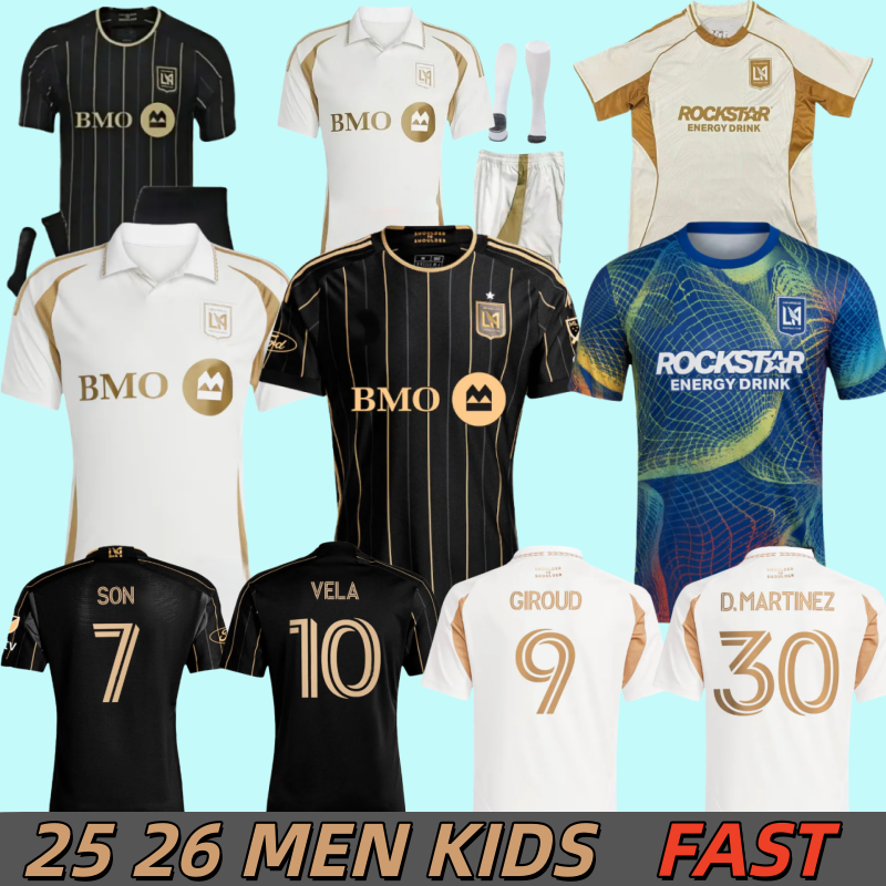25 26 Son Los Angeles FC Lafc Soccer Jerseys Giroud Vela Chiellini Acosta D.Bouanga Kaye Football Shirts Men Kids