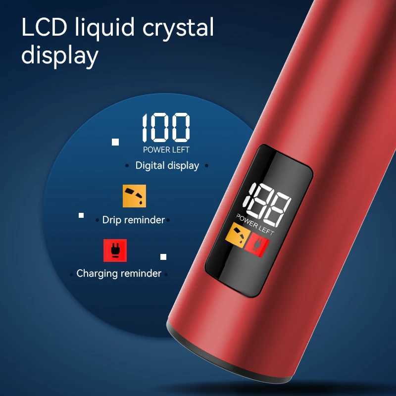 Kemei 10w LCD Display Cordless Rechargeable TBlade Men Hair Trimmer USB TypeC 0mm Zero Gapped Baldhead Shaver Barbershop Home R250926