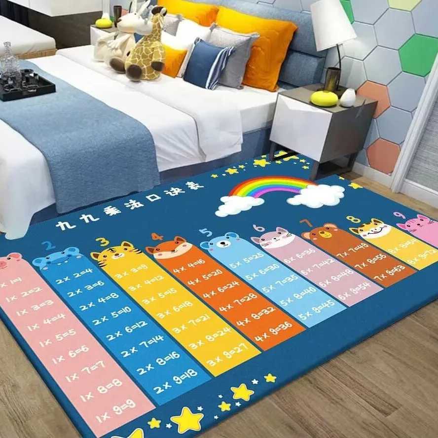 VIKAMA Flannel Childrens Carpet Parking Lot Climbing Mat Game Traffic Mat Early Education Kindergarten Rug Home Decoration C250926