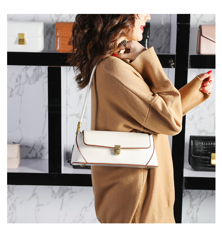 2025 autumn and bag winter new armpit bag retro niche design light luxury French style handbag leather design women's elegant shoulder bag design