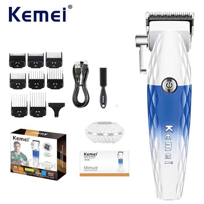 Kemei Professional Barber Hair Clipper with DLC Blade Cordless Electric Hair Trimmer Rechargeable Hair Cutting Machine 8800RPM R250926