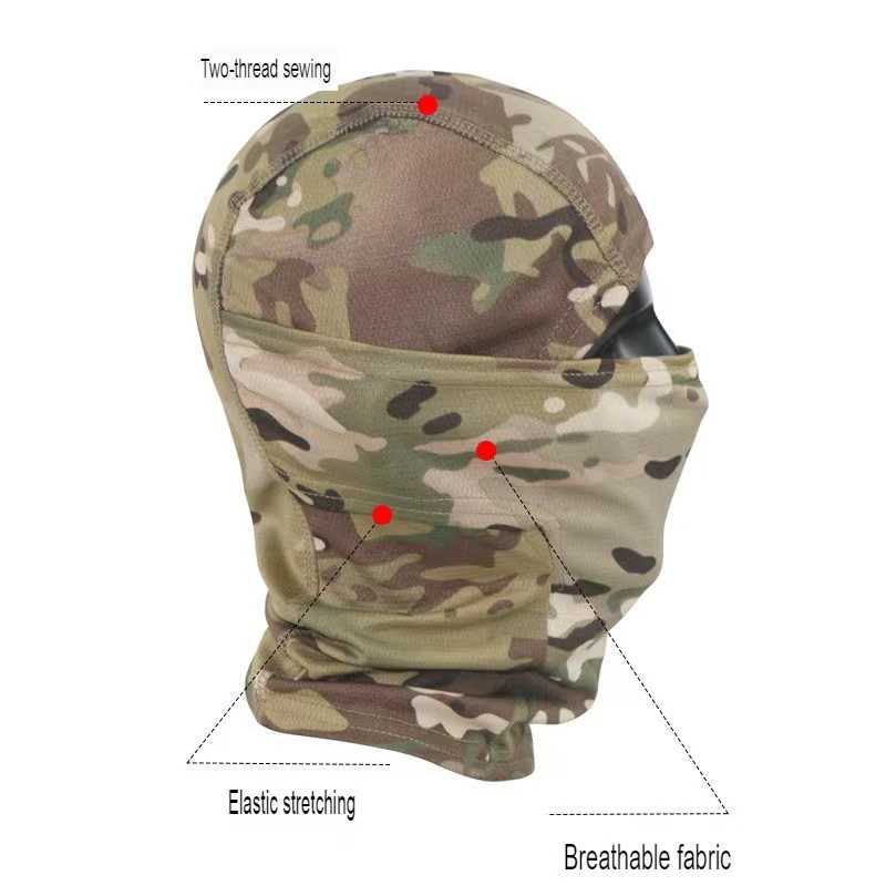 Camouflage Balaclava Cycling Full Face Mask Outdoor Sports Hunting Hiking Skiing Mask Motorcycle Helmet Inner Z250926