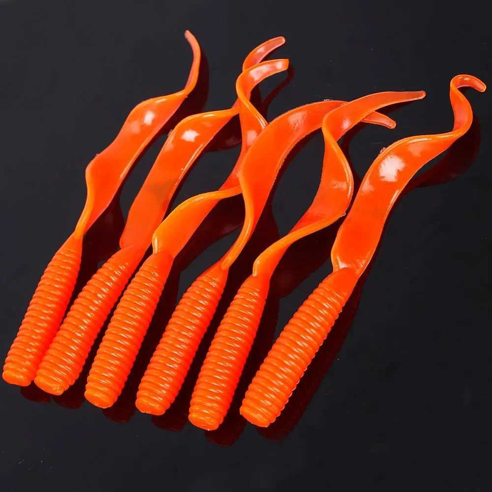 6pcs 17cm 12g Long Tail Fish Silicone Soft Bait Jig Wobbrs Lures Artificial Rubber Baits Bass Swimbait Fishing Tack W250926