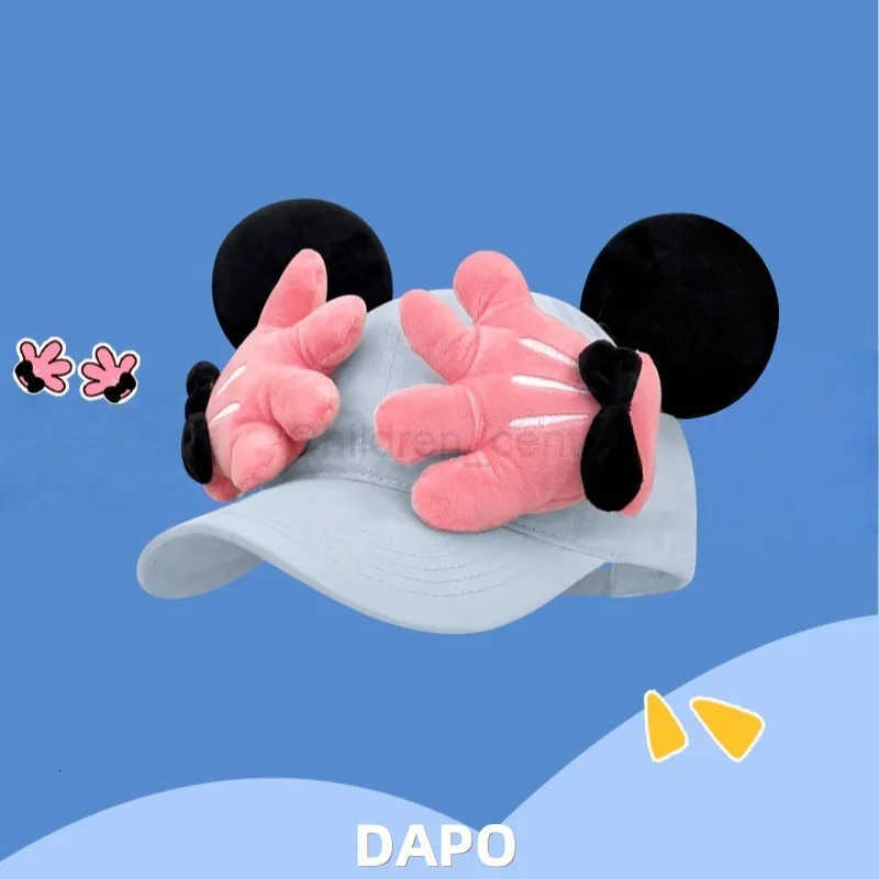 Disney new cartoon bow palm baseball hat womens summer big ears funny versatile cute baseball cap H250926