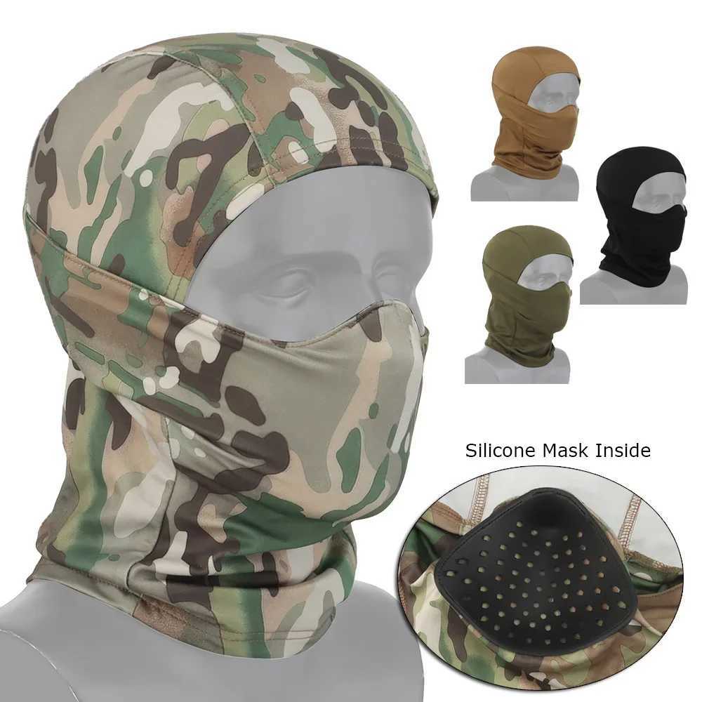 Camouflage Baraklava full face mask helmet hunting bicycle hood protection outdoor sports helmet lining hat scarf Z250926