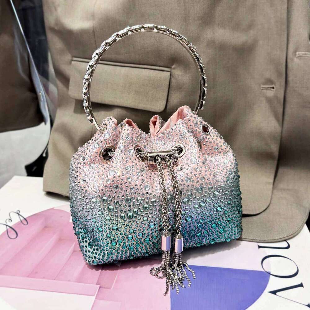 Best Seller Handle Rhinestones Evening Clutch Bag Purses And Handbag Designer Shoulder Shiny Crystal Clutch Purse Bucket Bag