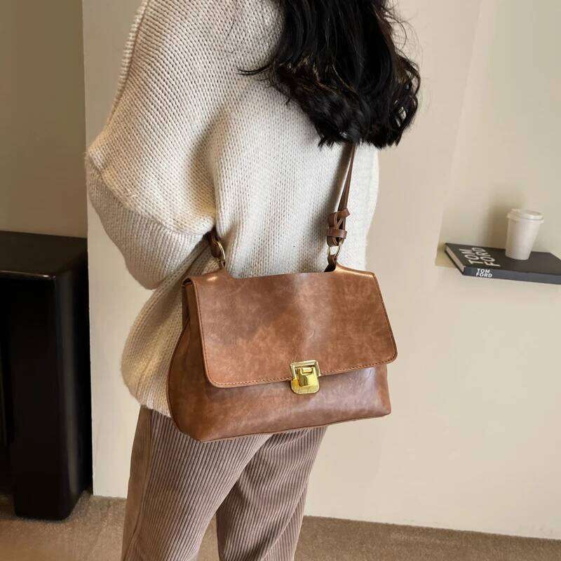 Retro Cross Body For Women Soft PU Leather Flap Shoulder Tote Bag Latest Fashion Designer Messenger Bags