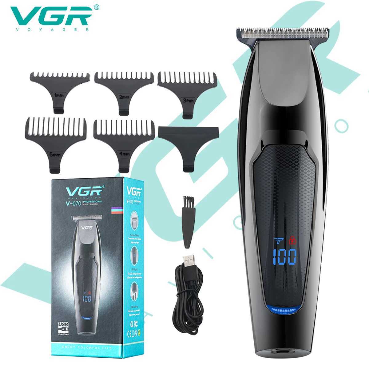 070 Hair Trimmer Professional Hair Clipper LED Display Hair Cutting Machine for Men Rechargeable Mini Mens Hair Trimmer R250926