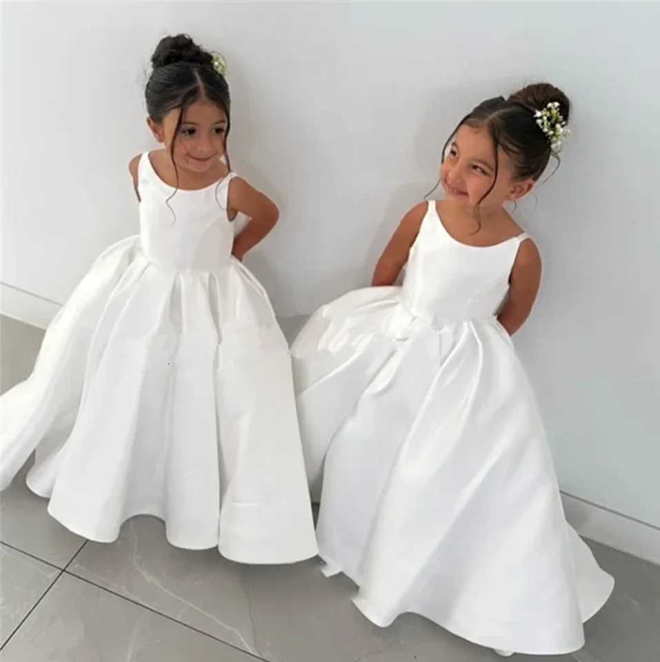 Flower Girl Dress Off Shoulder Princess Dresses for Girls Satin Flower Girl Dresses for Wedding Ball Gown Z250926