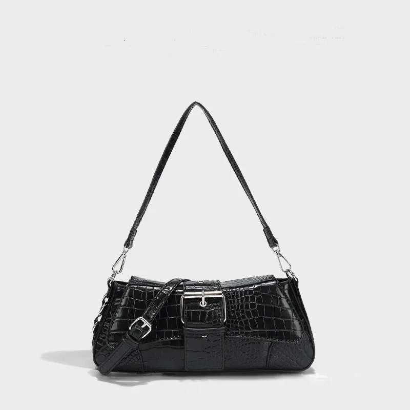 Fashion Silver Flap Shoulder Crossbody PU Leather Bags for Women Cool Buckle Designer Luxury Tote Purse Z250926