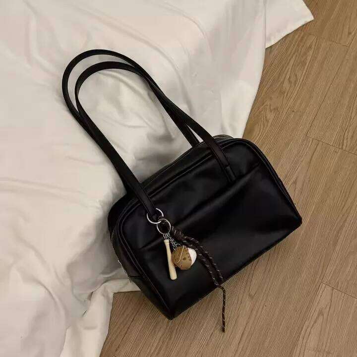 Large Capaci Tote Women's Faion Retro Underarm Bag Versatile Autumn New Sle Commute Soft Surface Double Strap