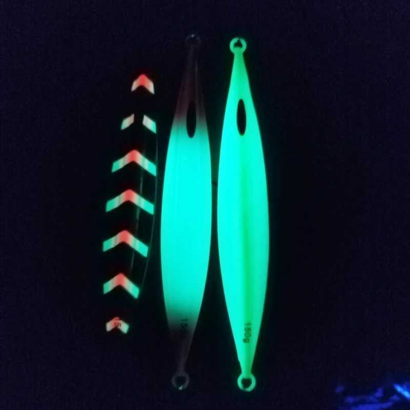 1PC Slow Pitch Jig 120g150g200g250g300g Slow Falling Sinking Metal Jigging Lure Glow Jigs Luminous Lure Pesca Fishing Angr W250926