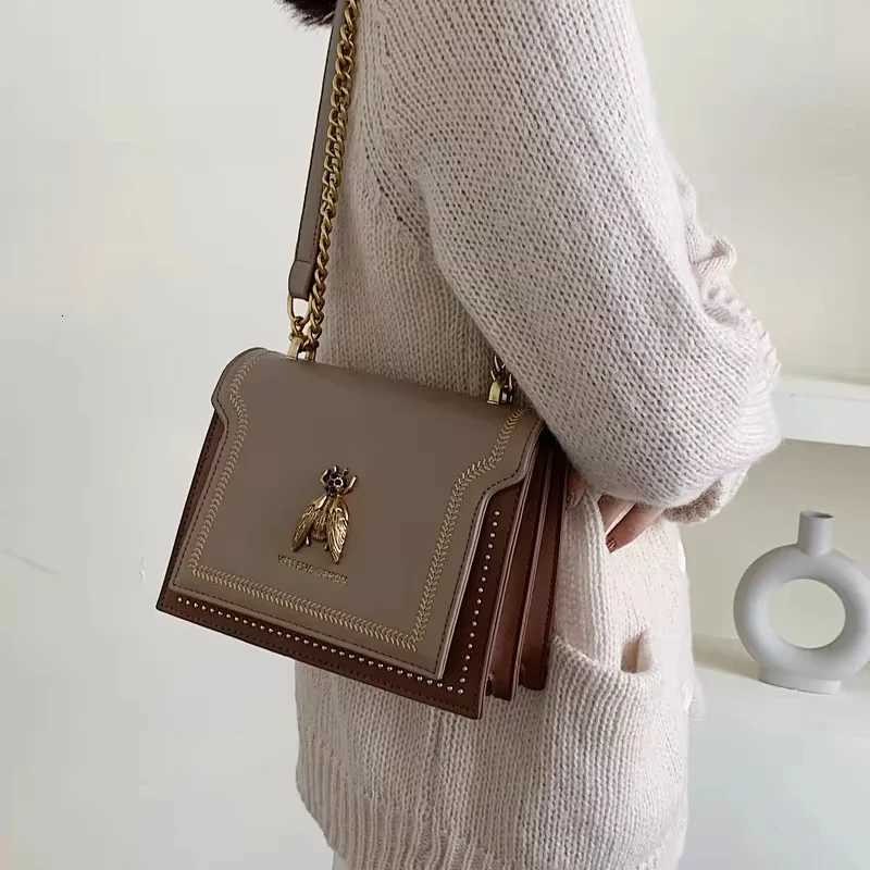 Sam Luxury Brand Women Handbag 2024 New Retro Bee Female Shoulder Bag Simple High Quality Leather Designer Crossbody Bags Z250926