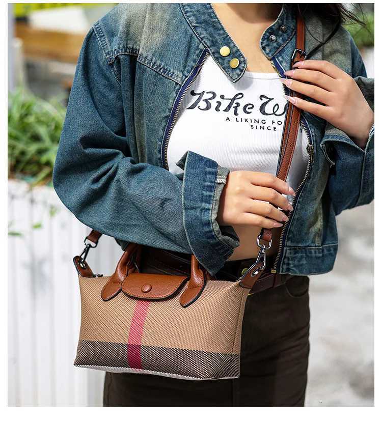 Genuine Leather Classic Plaid Shoulder Crossbody BagW250926