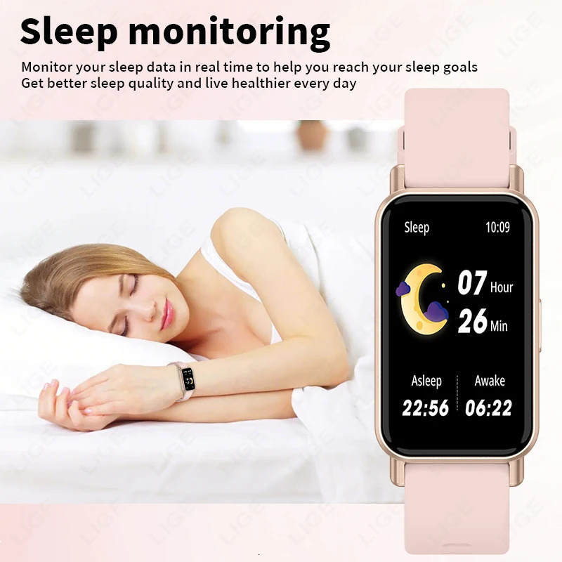 LIGE Fashion Smart Watch Women Full Touch Screen Heart Rate Fitness Tracker Waterproof Ladies Men Smartwatch 2025 For Xiaomi 250911