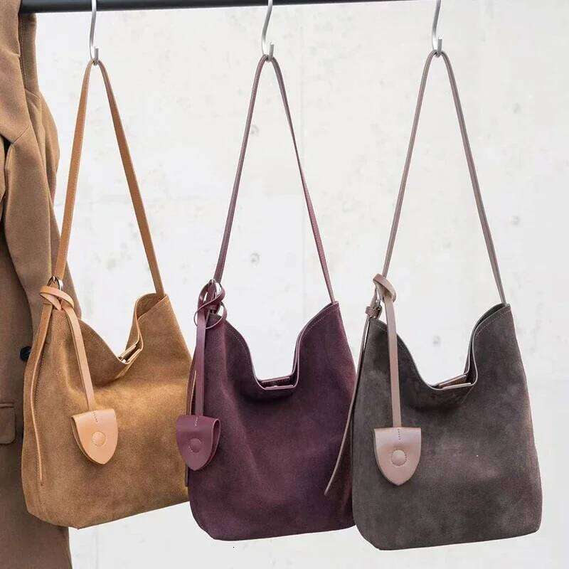 Women's Soft Frosted Cow Leather Shoulder Bag Female Retro Casual Cowhide Durable Handbags Ladies Fashion Trend Bags Girl MDNG2509