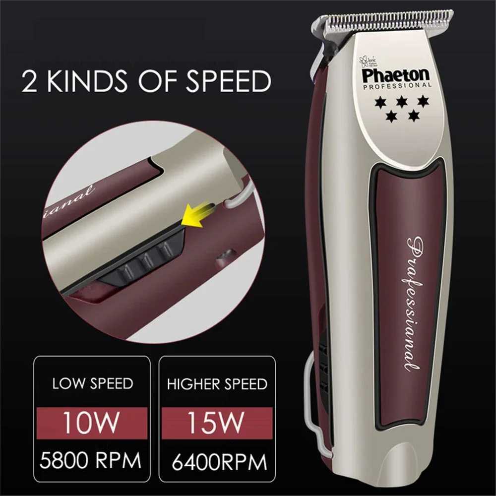 Pheaton Professional Precision Hair Clipper Electric Hair Trimmer close to 0mm Cutting Baldhead Shaving Machine Home Barber Tool R250926
